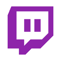 a purple and white twitch logo with a speech bubble in the middle