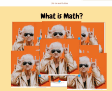 a poster that says what is math with a picture of an older woman