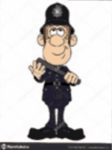 a cartoon of a police officer holding a badge