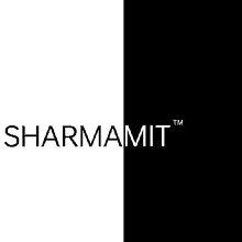 a black and white logo that says sharmamit on it