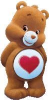 a brown teddy bear with a red heart on his chest