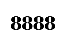 a white background with the number 8888 in black letters