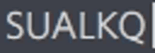 a blurry image of the word sualkq on a dark background