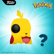 a funko pop of a yellow pokemon with a question mark