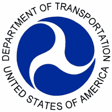 a blue and white logo for the department of transportation of the united states of america