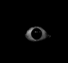 a close up of a person 's eye in the dark