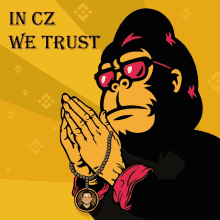 a cartoon of a gorilla with the words in cz we trust