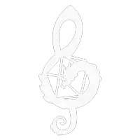 a treble clef on a white background with a swirl around it .