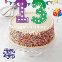 a cake with the number 13 on it