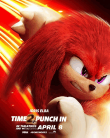 a poster for the movie sonic the hedgehog 2 shows knuckles