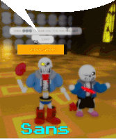 two skeletons are standing next to each other and the word sans is on the bottom