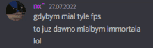 a screenshot of a text that says gdybym mial tyle fps