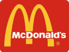 a red and yellow mcdonald 's logo with a r on it