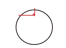 a circle with a red arrow pointing to the center