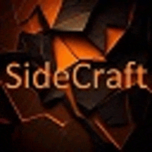 a picture of a sidecraft logo with a broken pumpkin in the background .