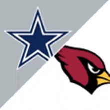 a cowboys logo and a cardinals logo are on a white background .