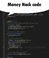 a black background with the words money hack code written on it