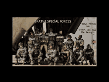 a group of soldiers posing for a picture with the words bratva special forces