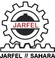 a logo for jarfel sahara with a gear on it