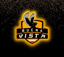 a glowing logo for buena vista with an eagle