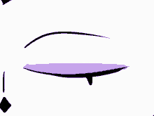 a drawing of a person 's eye with purple eyeliner and a black eyebrow