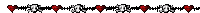 a row of red hearts are on a white background