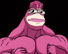 a cartoon of a pink monkey with a thumbs up