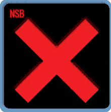 a nsb logo with a red cross in the middle