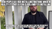 a man with a beard is talking about how people see r5r install instructions