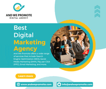 an advertisement for and we promote digital agency offers a wide range of services