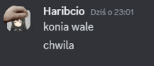 a screenshot of a text message between haribcio and konia wale chwila