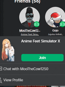 a screenshot of an anime feet simulator x page