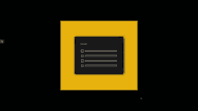 a black screen with a yellow box that says pass