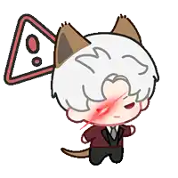 a cartoon character with cat ears and a red stripe on his face