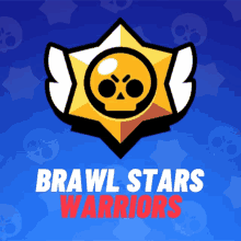 a logo for brawl stars warriors with a skull in the middle