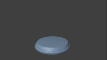 a 3d model of a button with a gray background