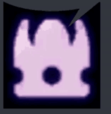 a purple crown with a hole in the middle is glowing in the dark .