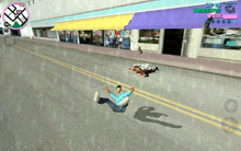 a video game screen shows a man laying on the ground and the time is 10:30