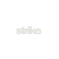 a white background with the word strike written in white letters .