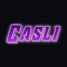 a purple neon sign that says casli on it