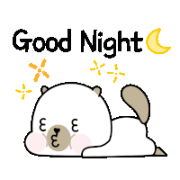 a cartoon of a cat laying down with the words " good night " below it