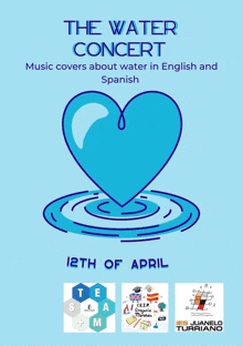 a poster for the water concert with a heart in the middle