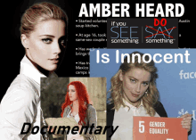 amber heard is innocent documentary is displayed on a poster