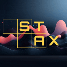 a dark background with waves and the letters st ax