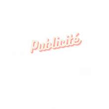 a white background with the word publicite written in pink letters