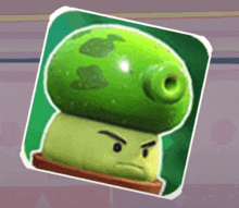 a picture of a cartoon character with a green mushroom on its head