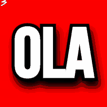 a red background with the word ola in white