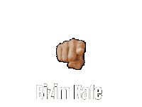 a fist pointing with the words bizim kafe written below it