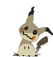 a cartoon drawing of a ghost pokemon with a stick in its mouth .