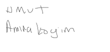 a handwritten signature for umut amira bogim